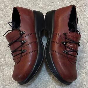 Dansko Women's 41 10.5/11 Brown Leather Sneaker Mules Chunky Sole